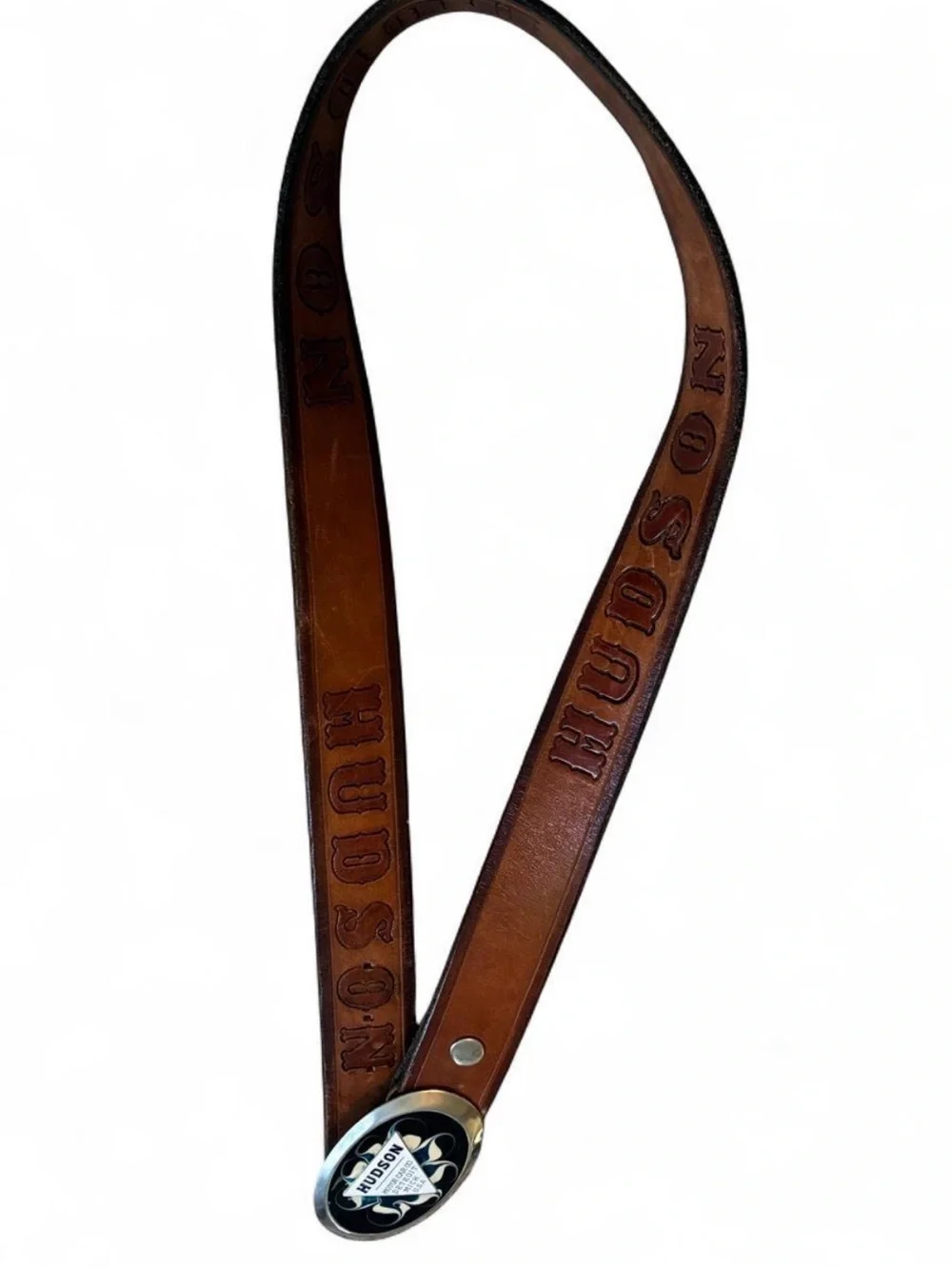 Vintage Hudson Leather Belt And Belt Buckle